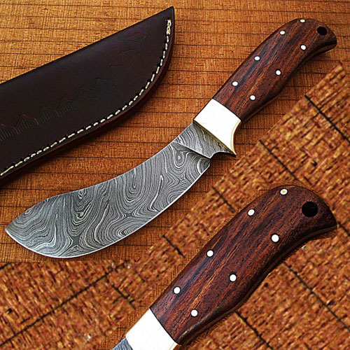 DM-2261 Custom Made Damascus Buffalo Skinner Knife 1