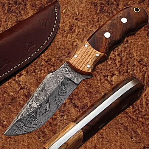 DM-2275 Rosewood & Olive Wood Classic Damascus Skinner