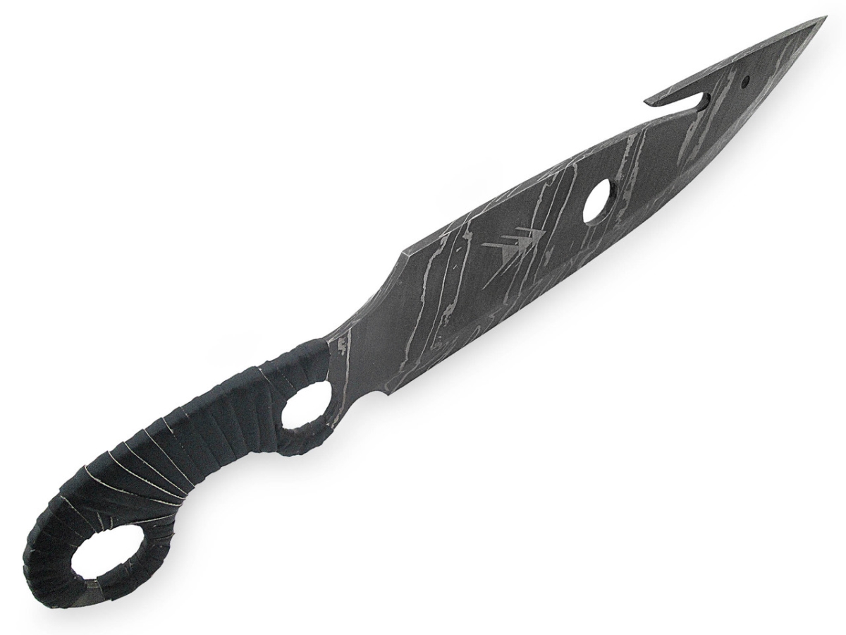 DM-2356 Damascus Hunter Knife Destiny Dagger Forge Blossom Pattern Steel Replica
