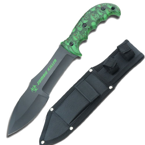ZB-092-125GNL Zombie Killer Survival Hunter Knife, Green