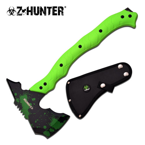 ZB-AXE5GB Z Hunter Zombie Killer Green Handle Axe
