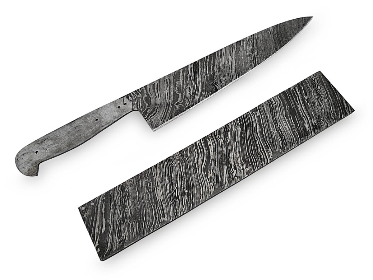 DMB-904 White Deer Damascus Steel Long Fire Pattern Billet Forge Welded