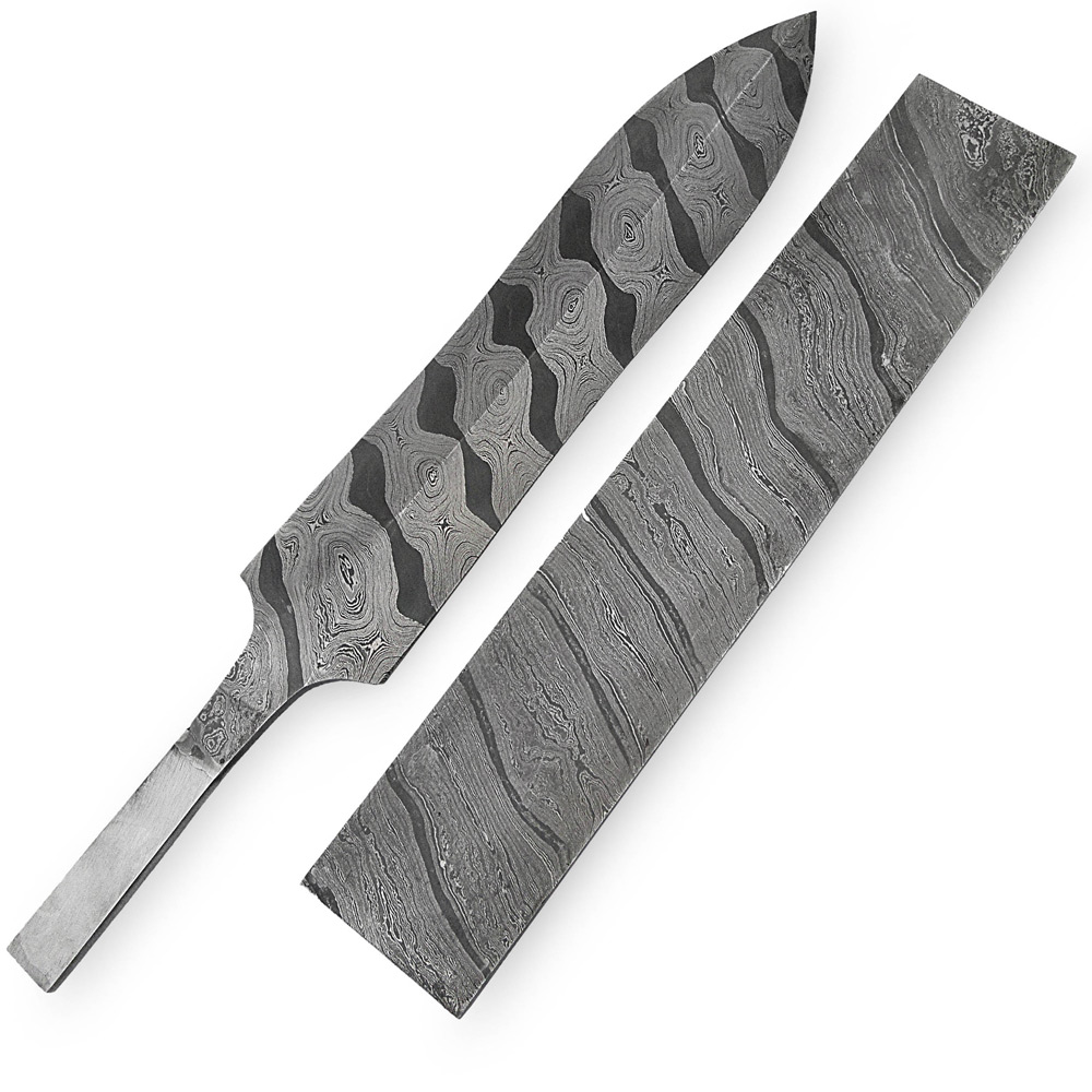 DMB-905 White Deer Damascus Steel Tiger Stripe Pattern Billet Forge Welded