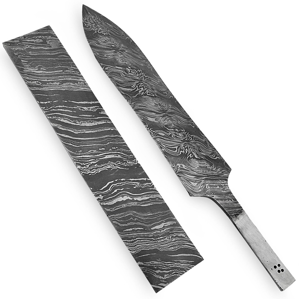 DMB-906 White Deer Damascus Steel Blossom Pattern Billet Forge Welded