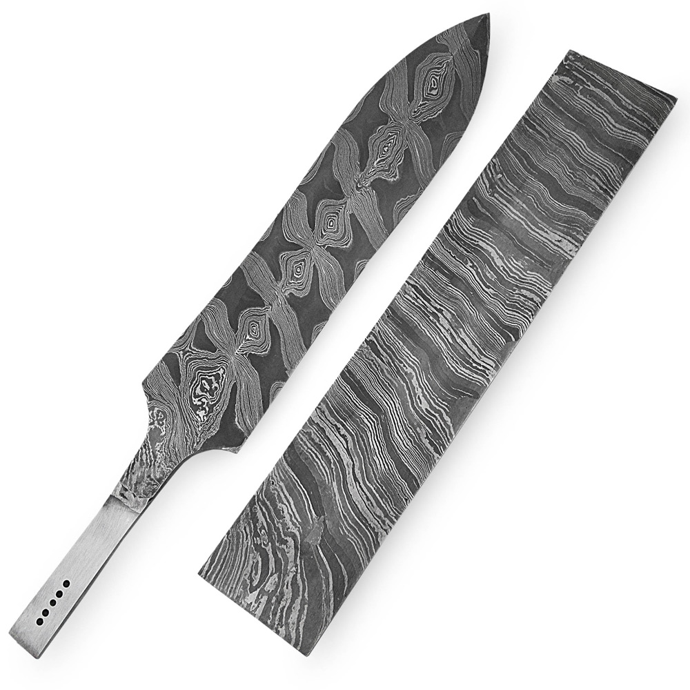 DMB-909 White Deer Damascus Steel Leopard Print Pattern Billet Forge Welded