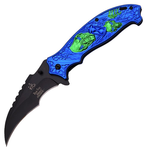 DS-A006BL Dark Side Blades Spring Assisted Fantasy Time Reaper V3 Knife