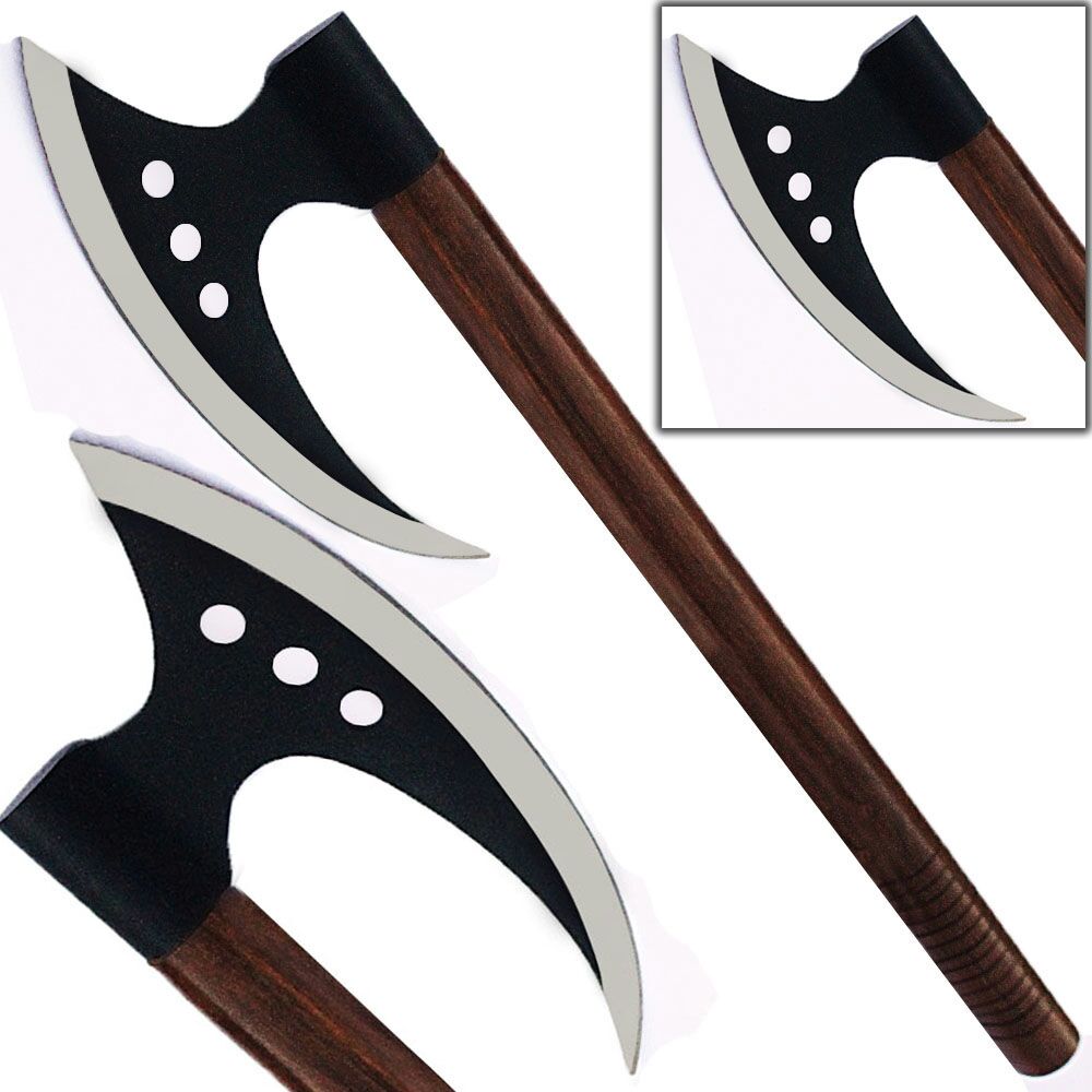 PK-9404 Danish Medieval Broadaxe Steel Viking Replica Battle Axe 20 in. Hatchet Triple Hole