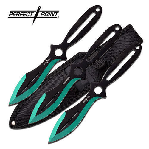 PP-088-3GN Holy Terror Perfect Point Throwing Knife Set - Green