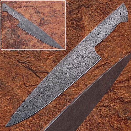 SBDM-2288 Damascus Full Tang Ladder Pattern Blank Chef Knife