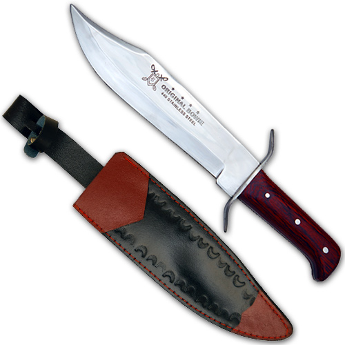 SJ-009 15 in. Classic Bowie Knife Frost Wood Handle
