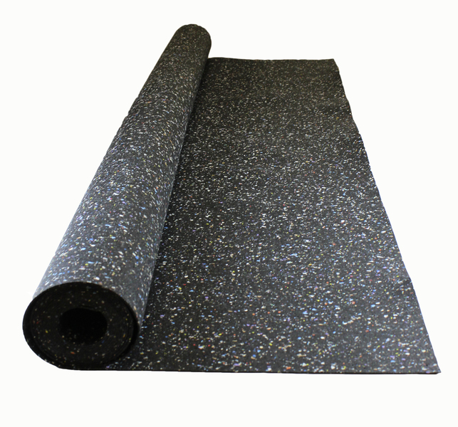 Rubber Roll, USA Made Recycled, Rubber Width 24 in, Rubber Length 4 ft, Rubber Thickness 1/4 in, 60A, Plain Backing