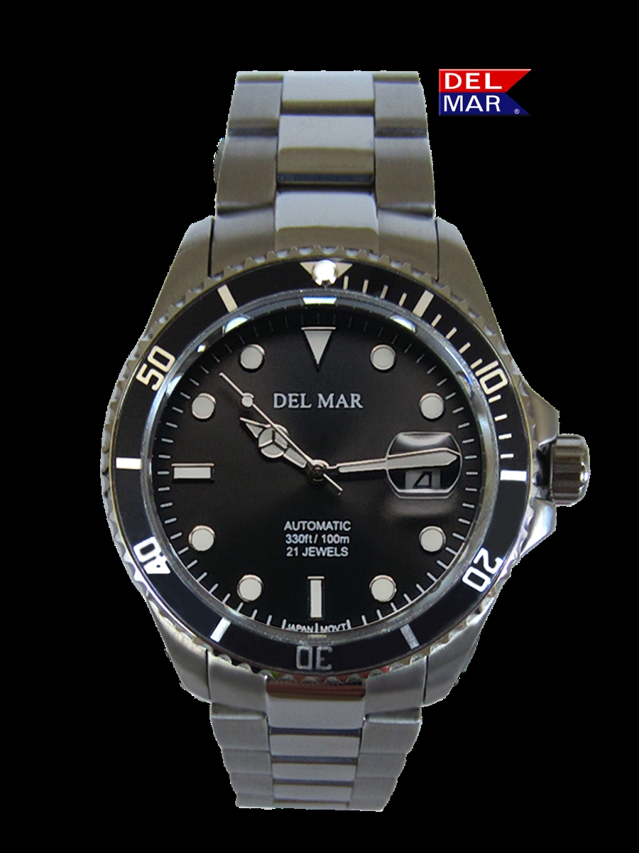 Picture of Emtech La Costa Co. 50390 Del Mar Men's Premier Automatic Watch Black Dial, Stainless Steel Band 0