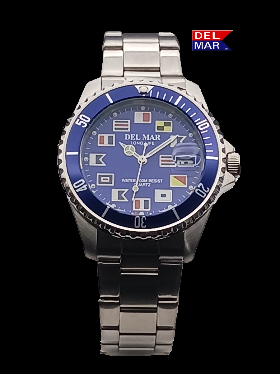 Picture of Emtech La Costa Co. 50406 Men&apos;s Long Life Nautical 43mm Blue Face - Bezel SS Band Watch 6