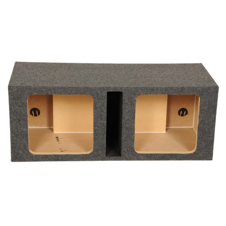 Picture of Qpower HD212 VENT SQ 12 in. Dual Square Vented Subwoofer Speaker Enclosure Box&#44; Black