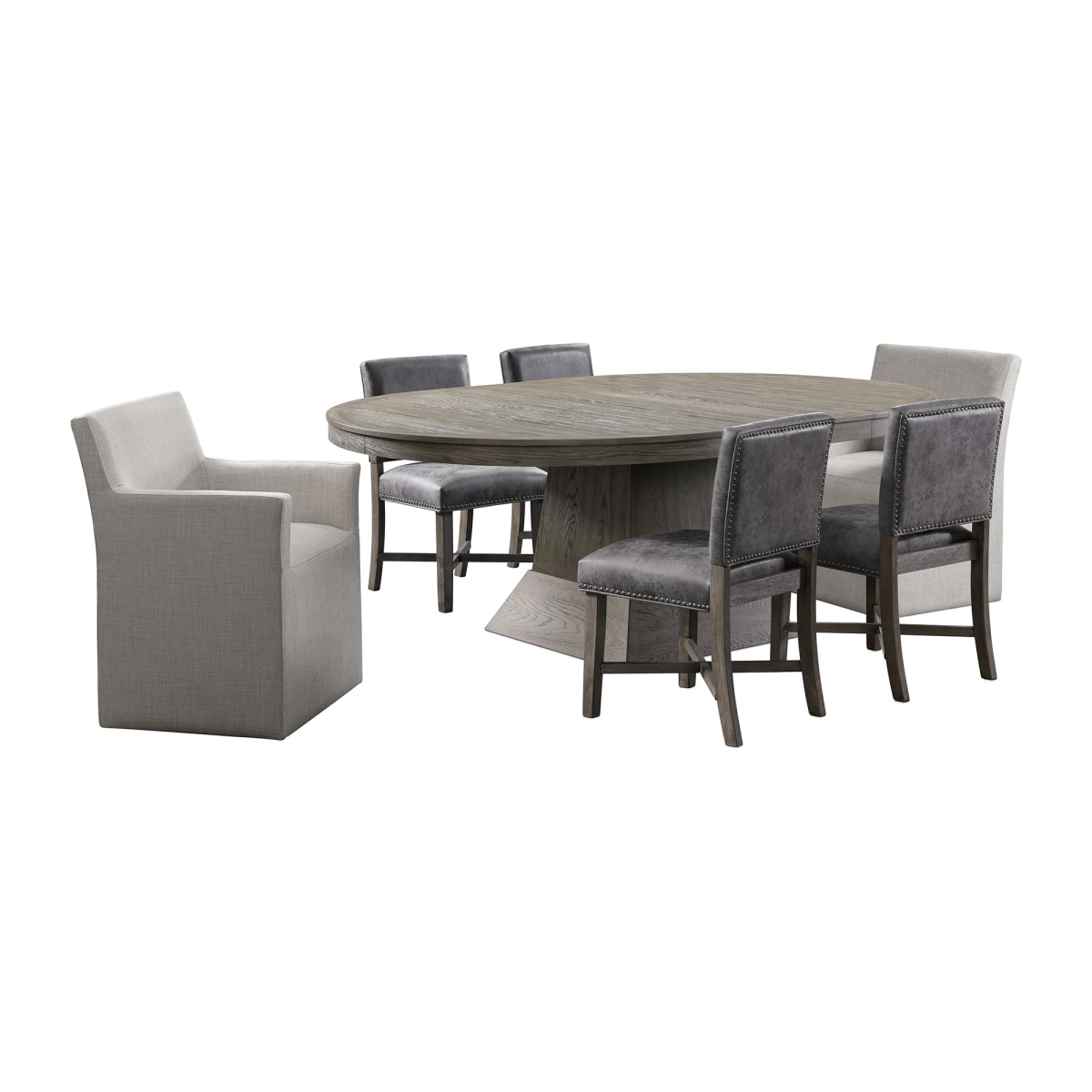 Picture of Elements D.2660.7PC Picket House Furnishings Modesto Dining Set&#44; Grey - 7 Piece