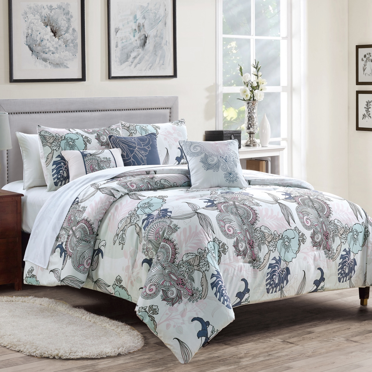 6 Piece Jonah Comforter Set - Queen Size