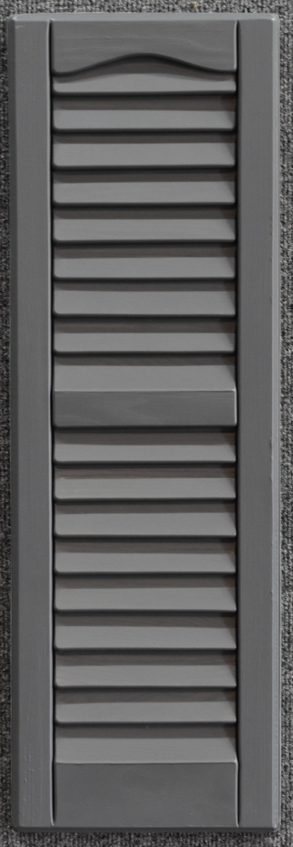 Picture of WeatherBest L1259GY-FH 12 x 59 in. Louvered Exterior Decorative Shutters&#44; Gray