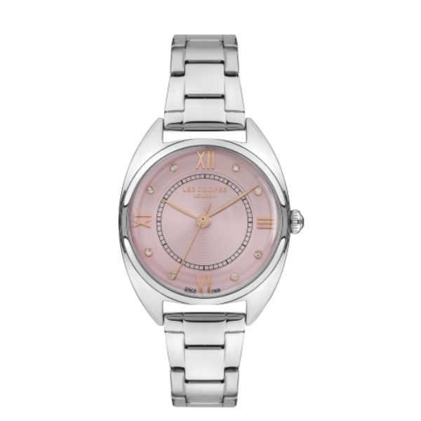 Ladies Silver Watch with Pink Dial