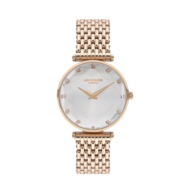 Ladies Rose Gold Watch with White Dial