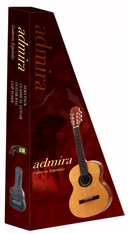 25484 Guitar Pack with  Alba 3-4 Scale Classical Guitar, Beginner Series- Sapelli