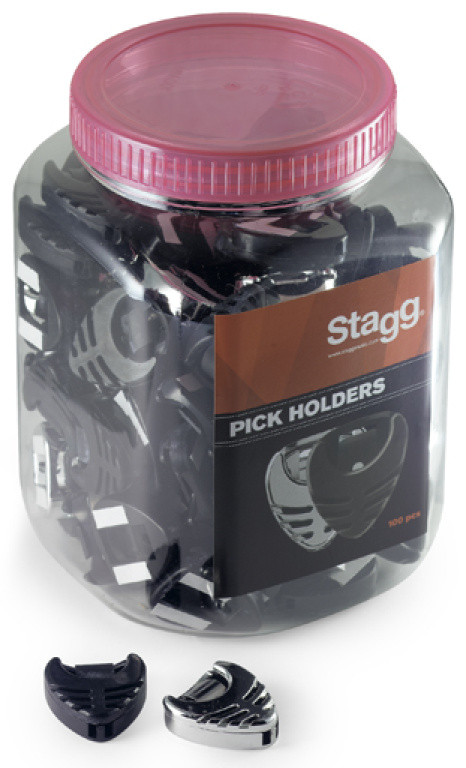 19723 Pick Holder Box, Black & Chrome - 100 Piece
