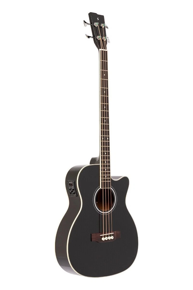20079 4String Electric Acoustic Jumbo Cutaway Spruce Top Bass  Black