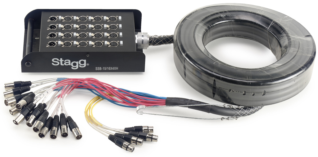 20976 15 m 16 in. Stage Box 16 XLRF - 4 XLRM Studio Cable