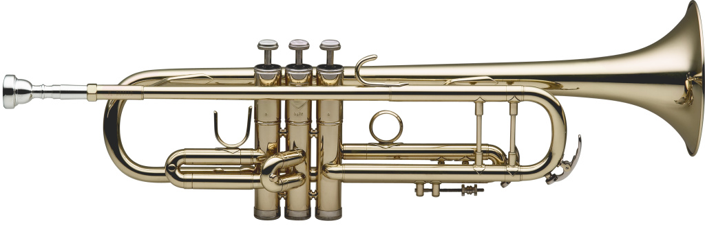 21101 Bb Trumpet, Mi-bore, Brass Body Material with ABS Case - Clear Lacquered
