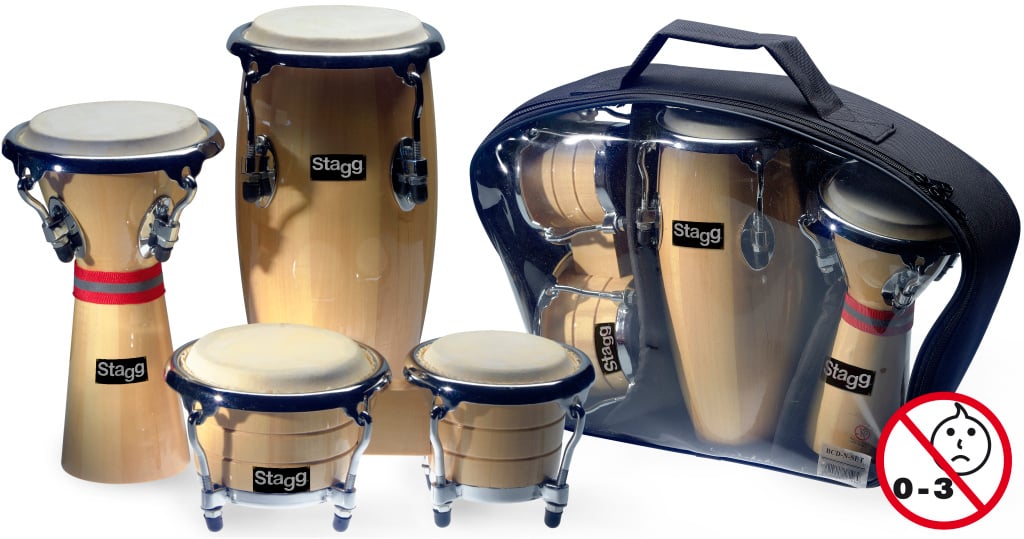 17103 Mini Bongo-Conga & Djembe Percussion Set
