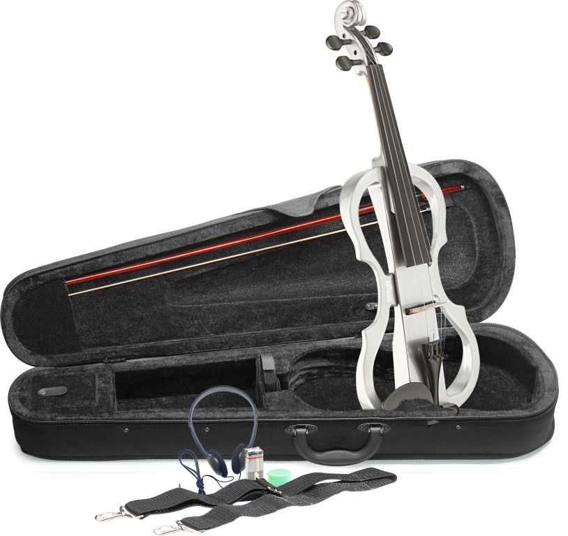 22902 4-4 Scale Set with Electric Violin, Soft Case & Headphone - White