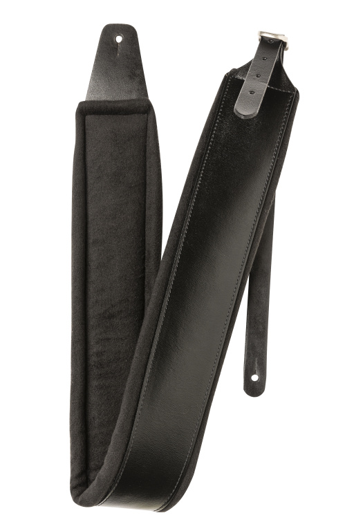 26376 Leather Buckle Guitar Strap - Black