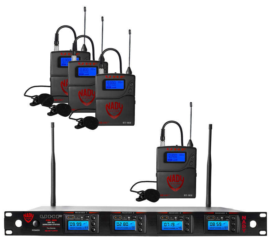 24643 Professional UHF 4 Channel Wireless Microphone System