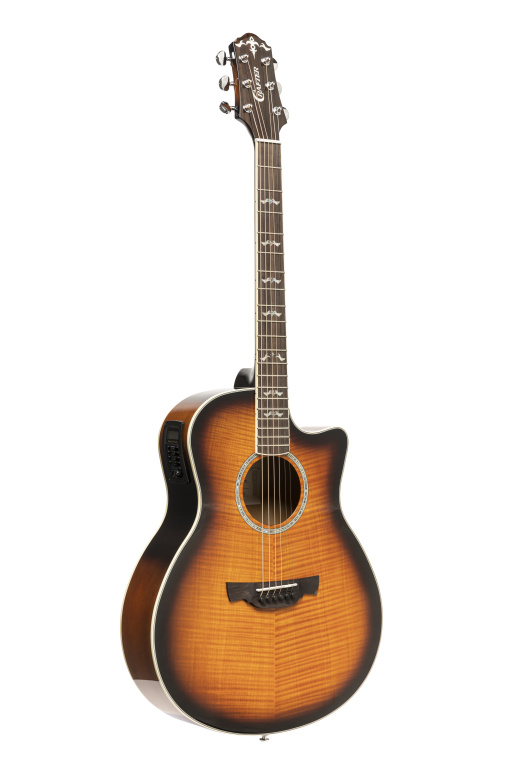 27156 Electro Acoustic Guitar - Mini Jumbo Model - Cutaway Flamed Maple - Snow Burst