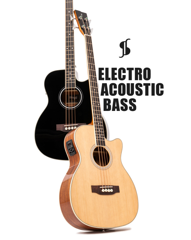 20584 Electric Acoustic Jumbo Cutaway Spruce Top 4String Bass