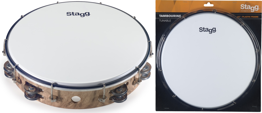 12831 12 in. Tunable Tambourine - Plastic Wood