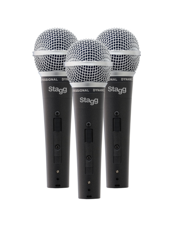 22522 3x Dynamic Microphone DC78 with Cable