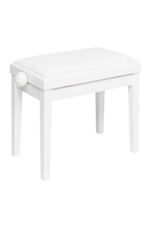 27129 Matte Piano Bench with White Velvet Top