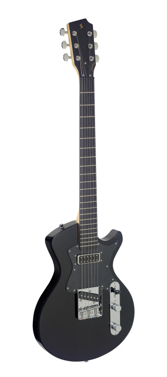 23825 Electric Guitar, Silvery Series, Custom Model, with Solid Alder Body - Black