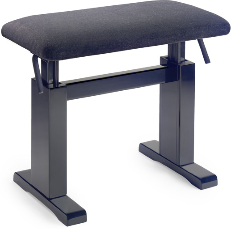19939 Hydro Piano Bench - Matt Black & Velvet