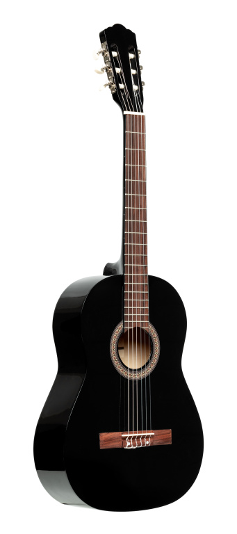 25658 4-4 Scale Classical Guitar with Linden Top - Black