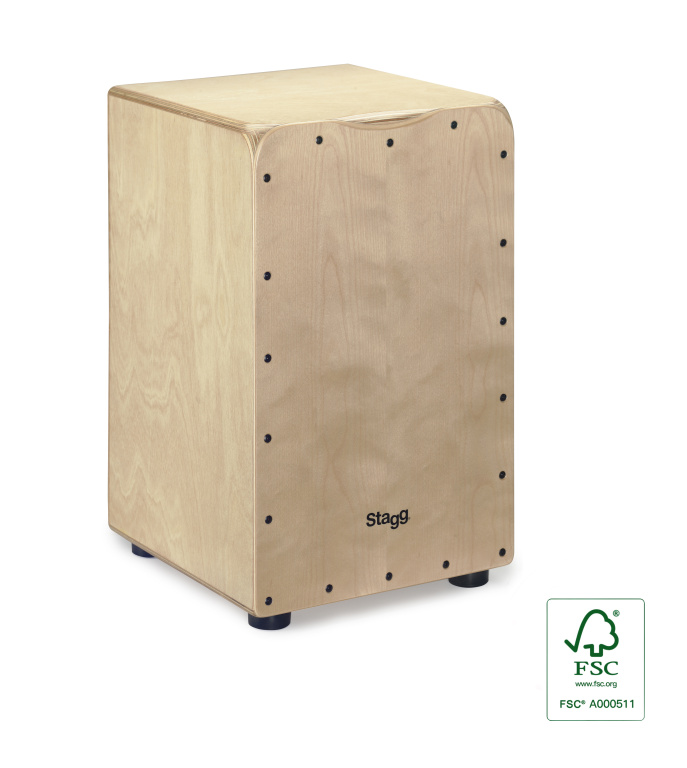 23423 11.61 x 12.2 x 18.9 in. Medium Sized Birch Cajon with Natural Front Plate