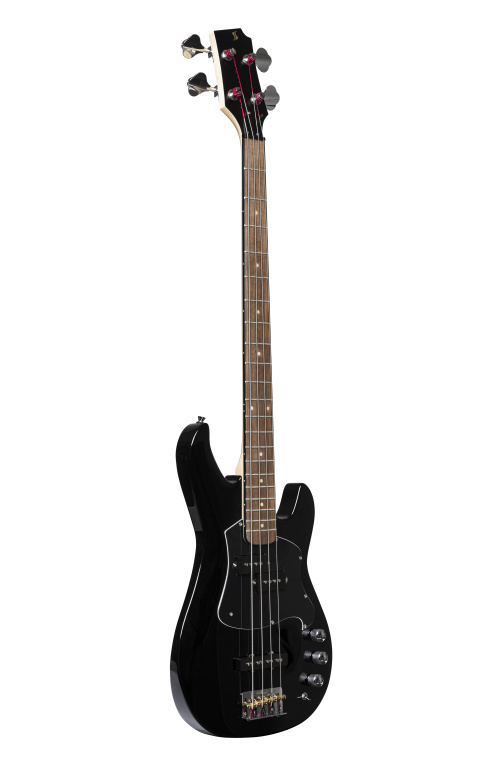 26078 Silver Ray P Style Electric Bass Guitar - Black