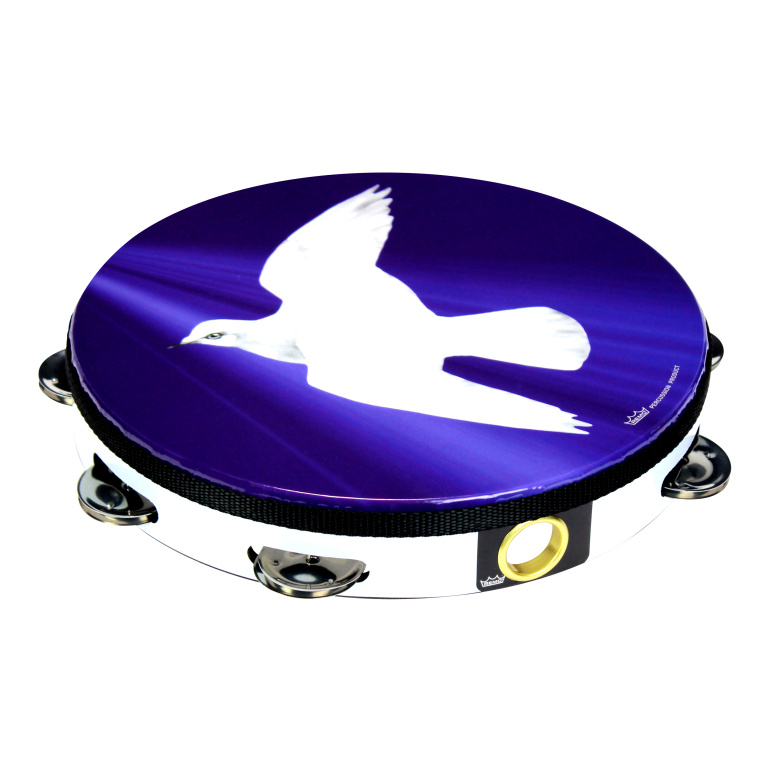 23476 10 in. 1 Row Jingle Religious Dove Tambourine