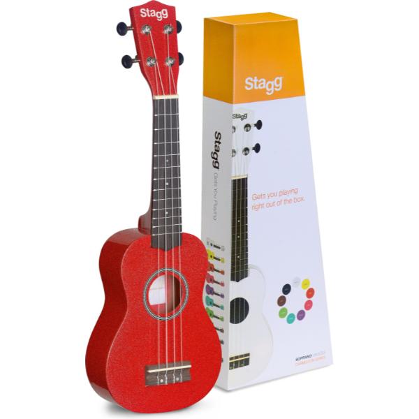 23615 Soprano Ukulele Red Finish with Gig Bag - Red