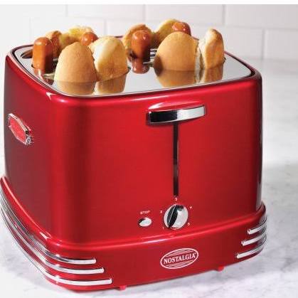 Picture of Nostalgia RHDT800RETRORED Retro Series 4-Slot Pop-Up Hot Dog Toaster
