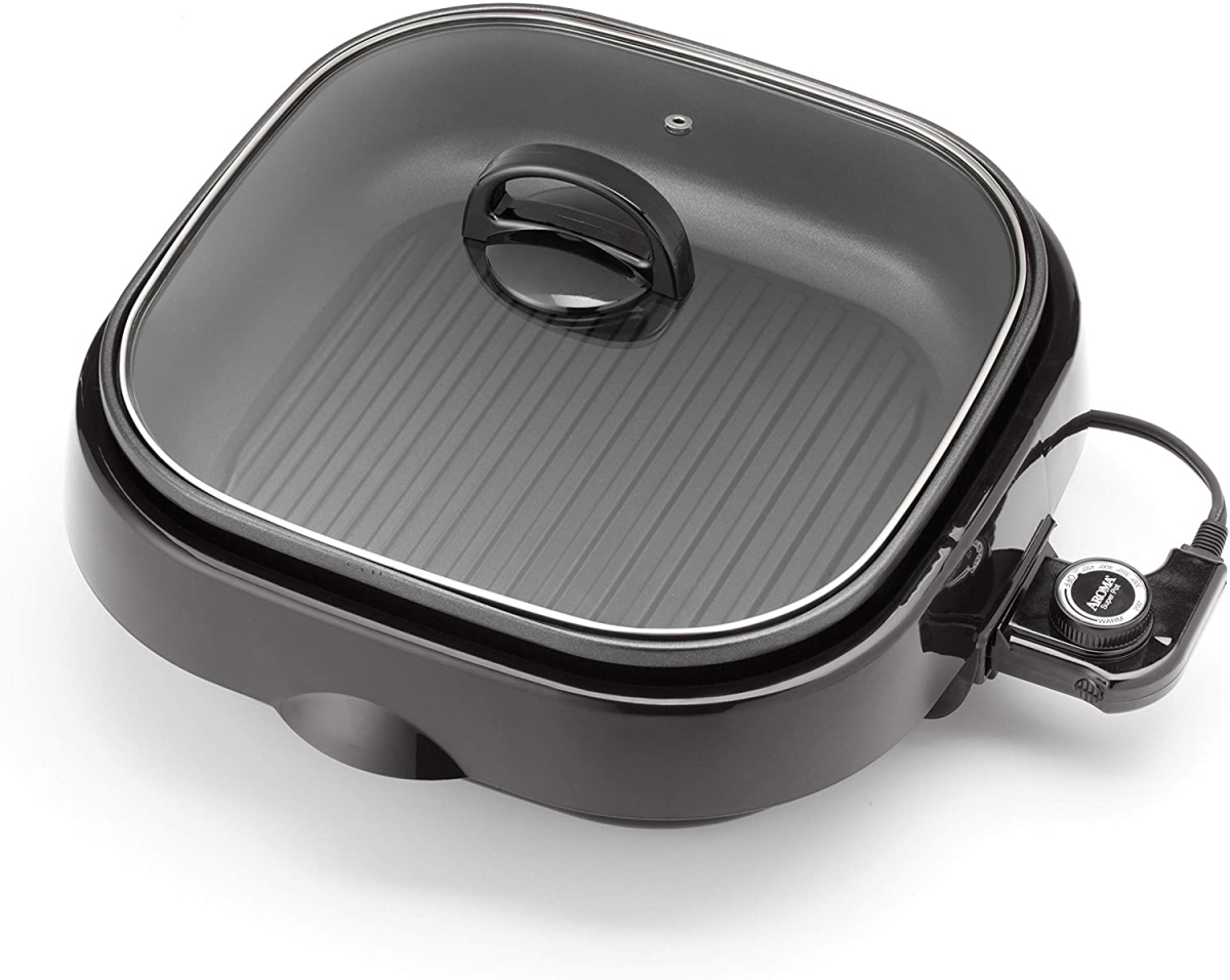 Picture of Aroma ASP-218B 3-in-1 Electic Indoor Grillet&#44; Black