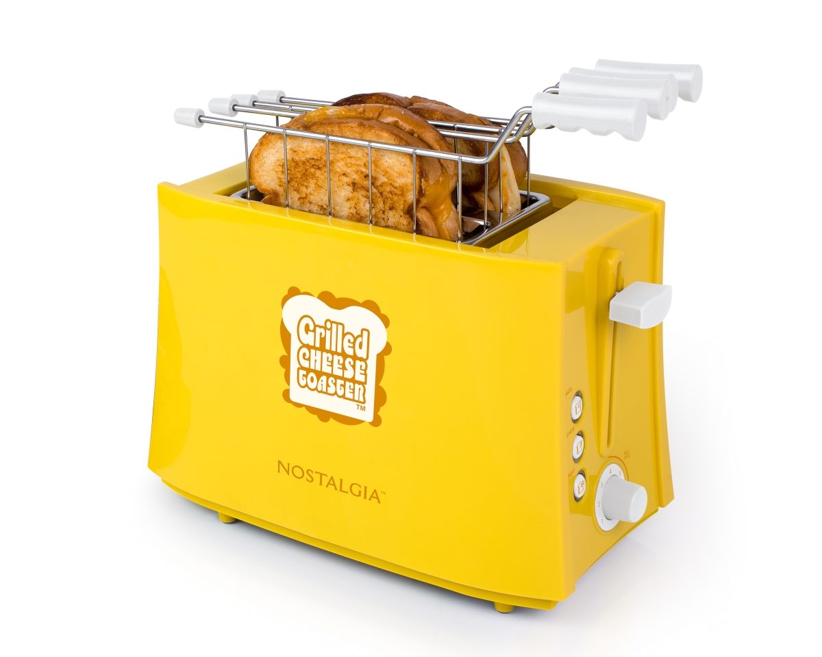 Picture of Nostalgia NTCS2YW Grilled Cheese Toaster with Easy-Clean Toaster Baskets & Adjustable Toasting Dial&#44; Yellow