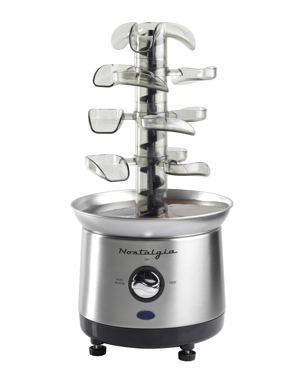 Picture of Nostalgia NCFF1000SS 2 lbs Stainless Steel Cascading Fondue Fountain for Chocolate&#44; BBQ Sauce&#44; Ranch&#44; Nacho Cheese & Buffalo Sauce