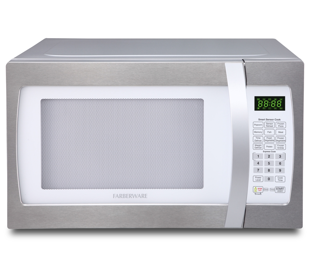 Picture of Farberware FMO13AHTPLE 1.3 Cu. ft. 1100 watts Microwave Oven with Smart Sensor Cooking&#44; White & Platinum