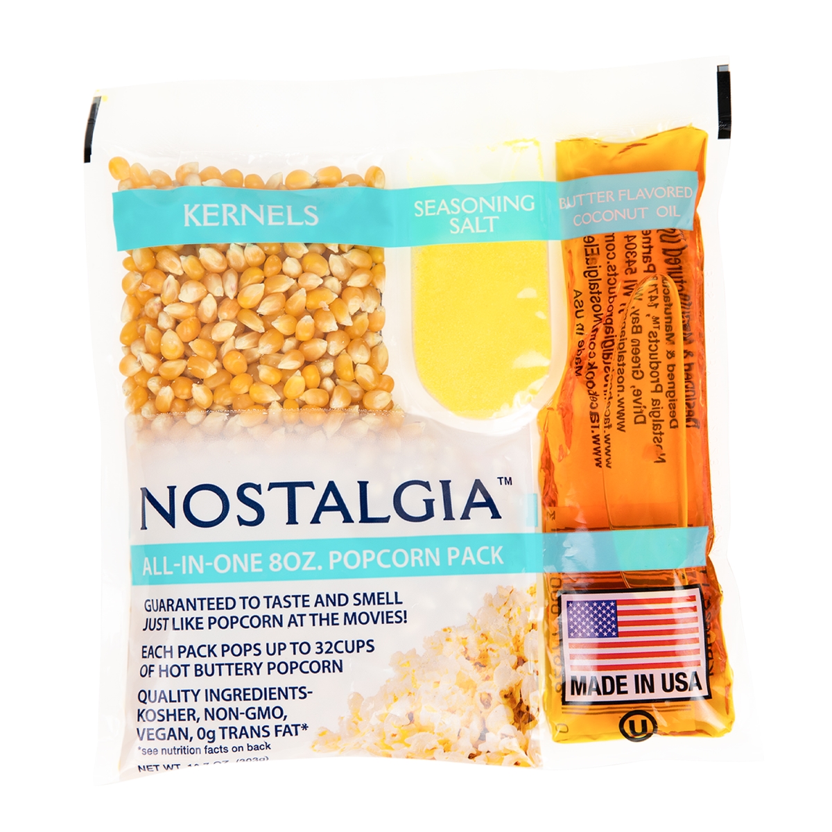 Picture of Nostalgia KPP824 8 oz Best Tasting Premium Popcorn&#44; Oil & Seasoning Salt All-In-One Pack - 24 Count